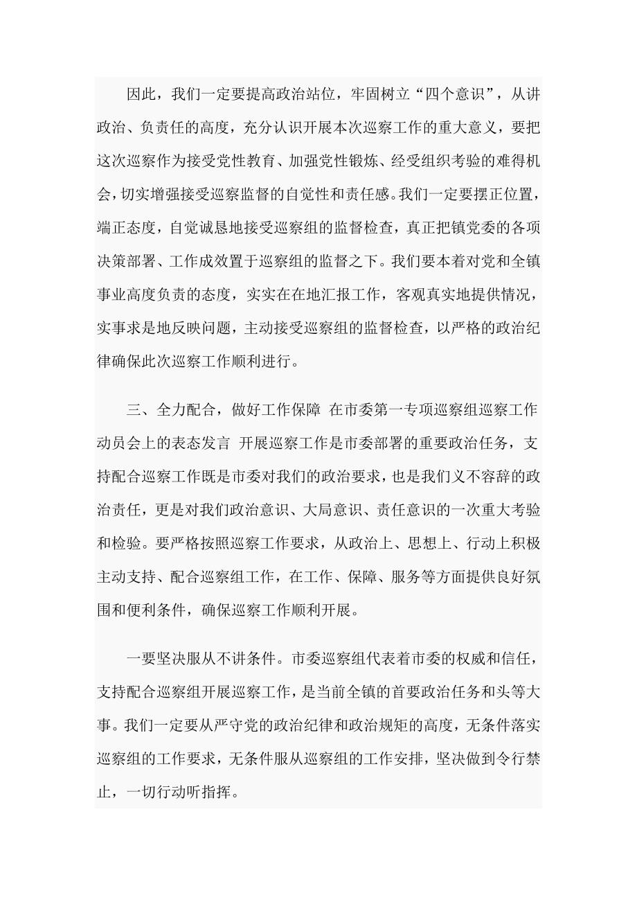 2020第一巡察组巡察工作动员会上表态发言材料.docx_第3页