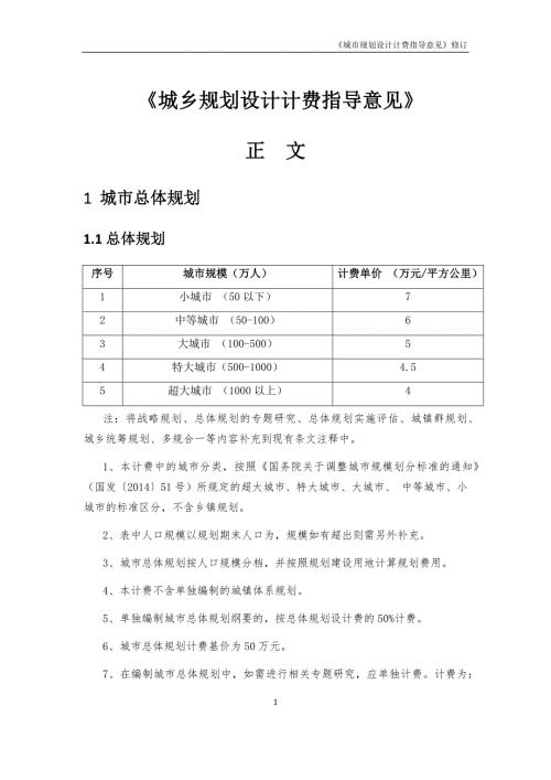 2017修订城市规划设计计费指导意见.docx