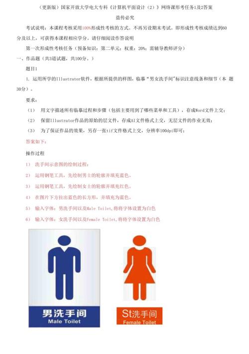 2021春国家开放大学电大专科计算机平面设计2网络课形考任务1及2答案.docx
