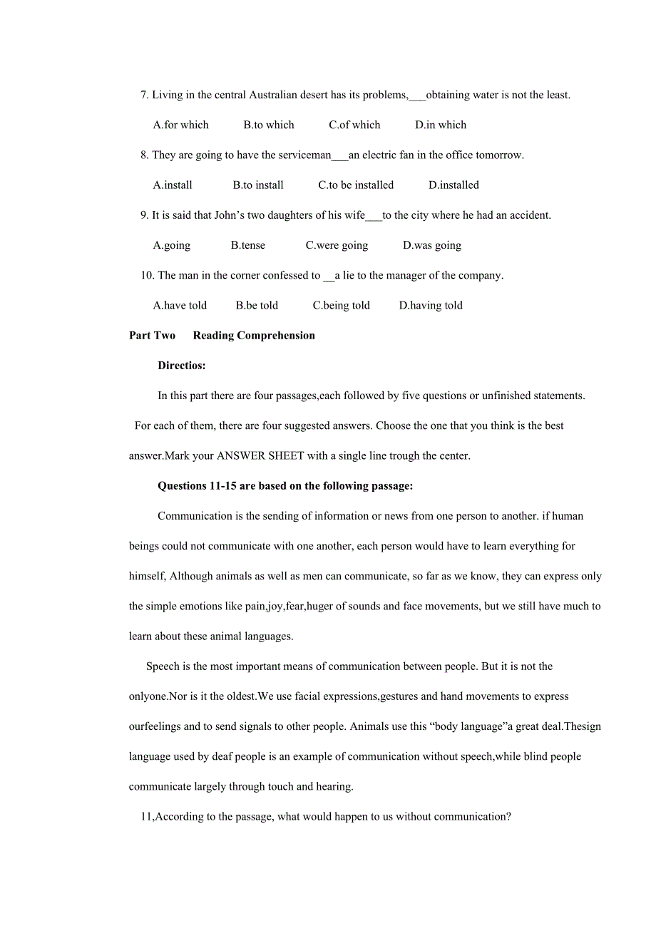 2022学位英语试题及答案最新版.doc_第2页