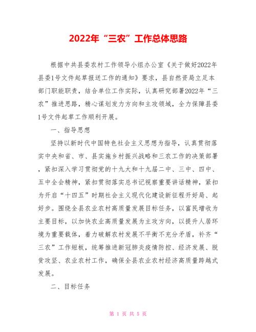 2022年三农工作总体思路.doc
