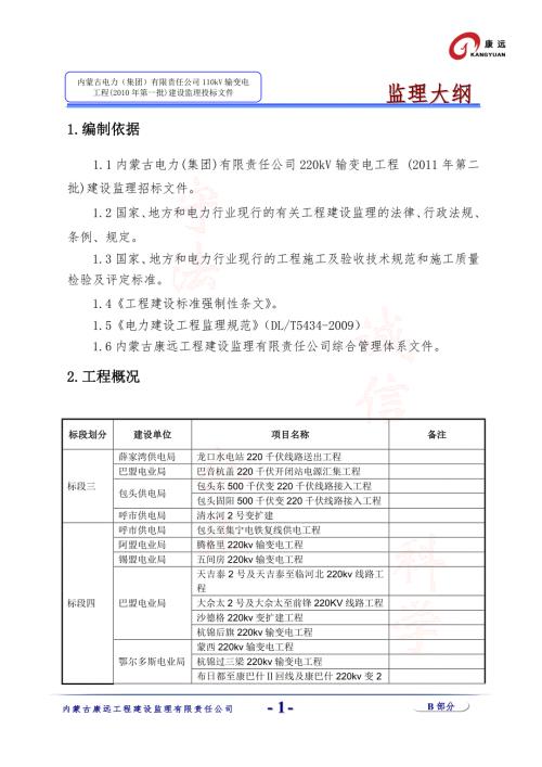 220kV输变电工程监理大纲.doc