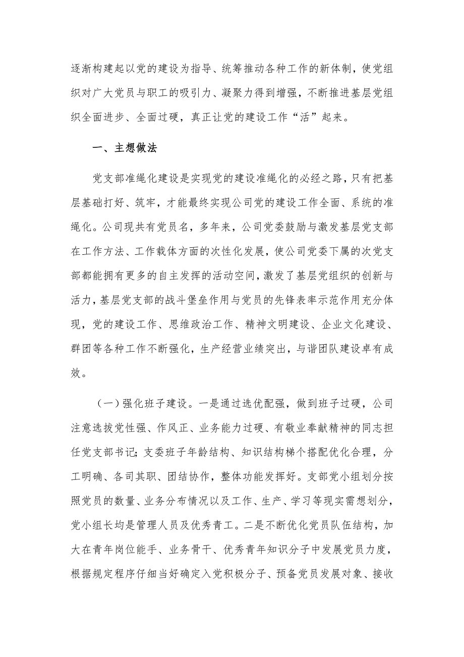 2021年集团公司加强党支部规范化建设汇报材料.docx_第2页