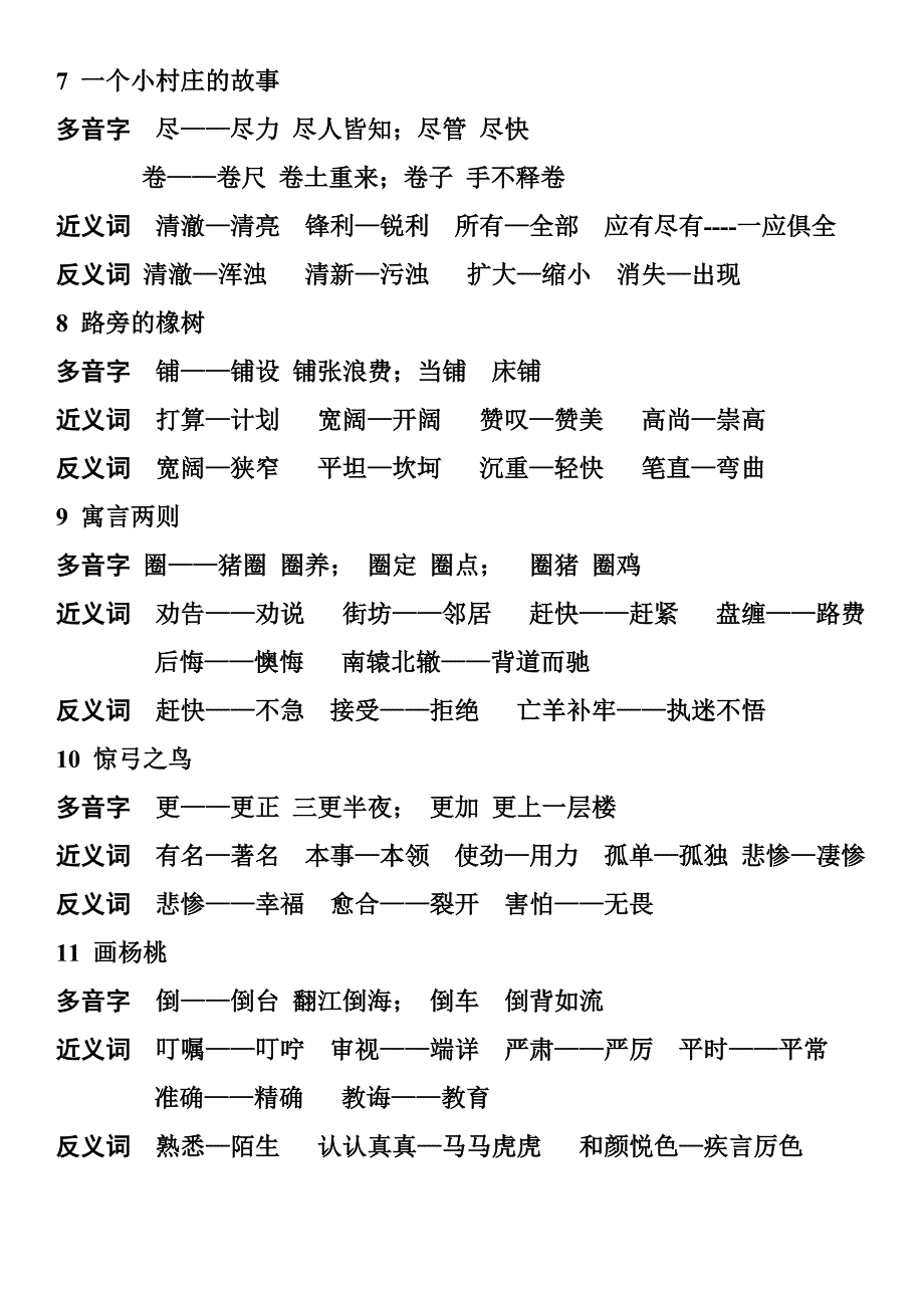 2022年三年级语文下多音字近义词反义词.doc_第2页