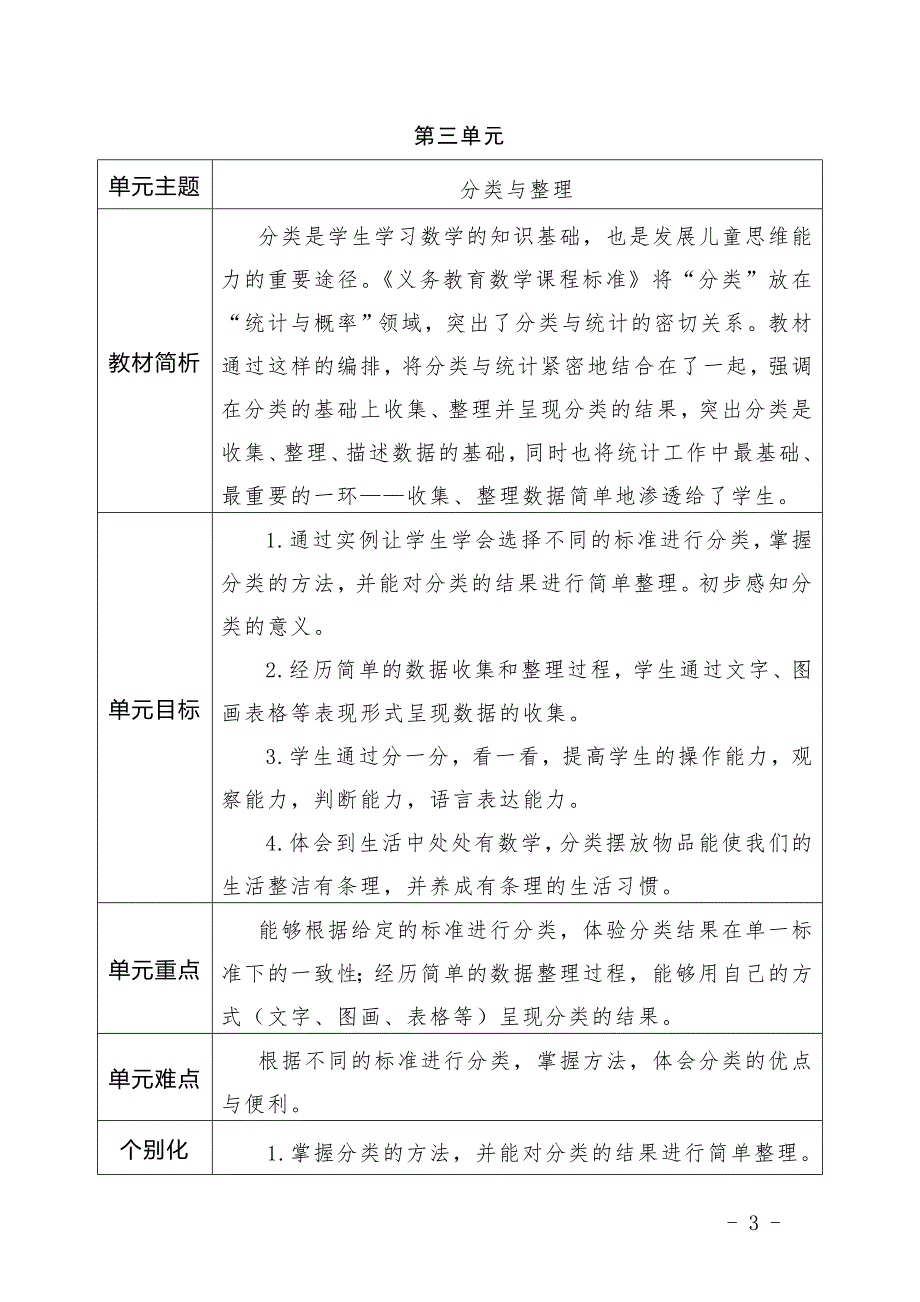 一年级下册数学单元教学计划.doc_第3页
