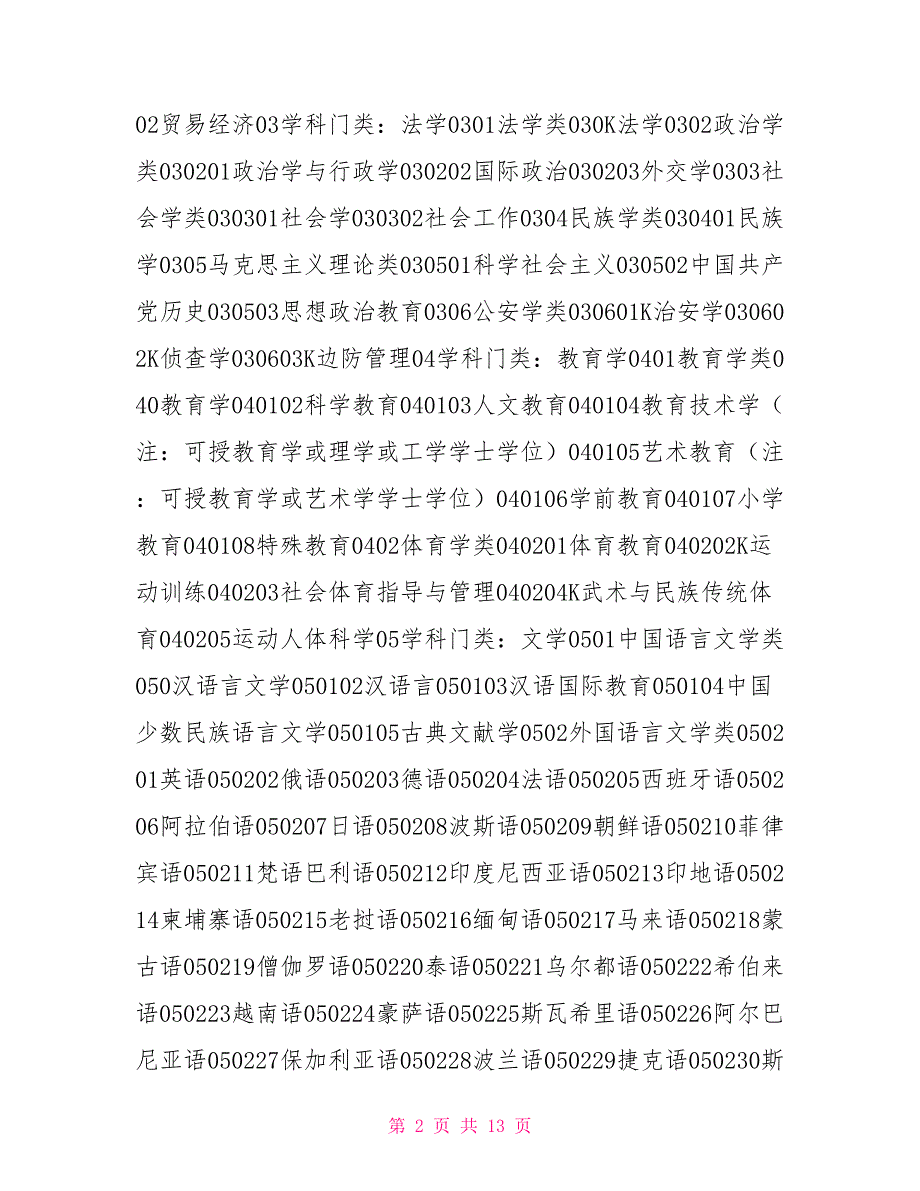 2021年高考专业分类目录大学所有专业一览表.doc_第2页