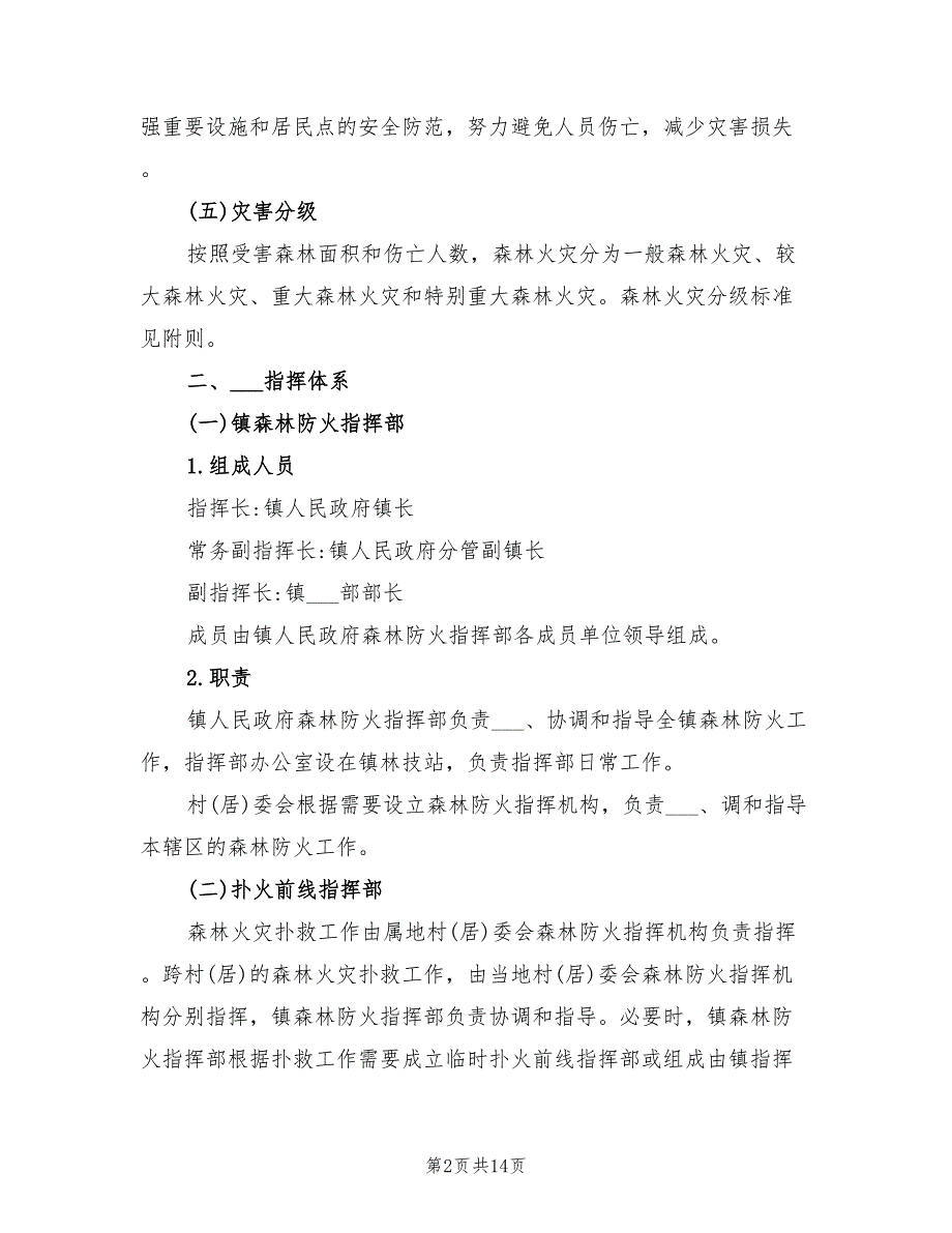 2022年镇森林火灾应急预案.doc_第2页