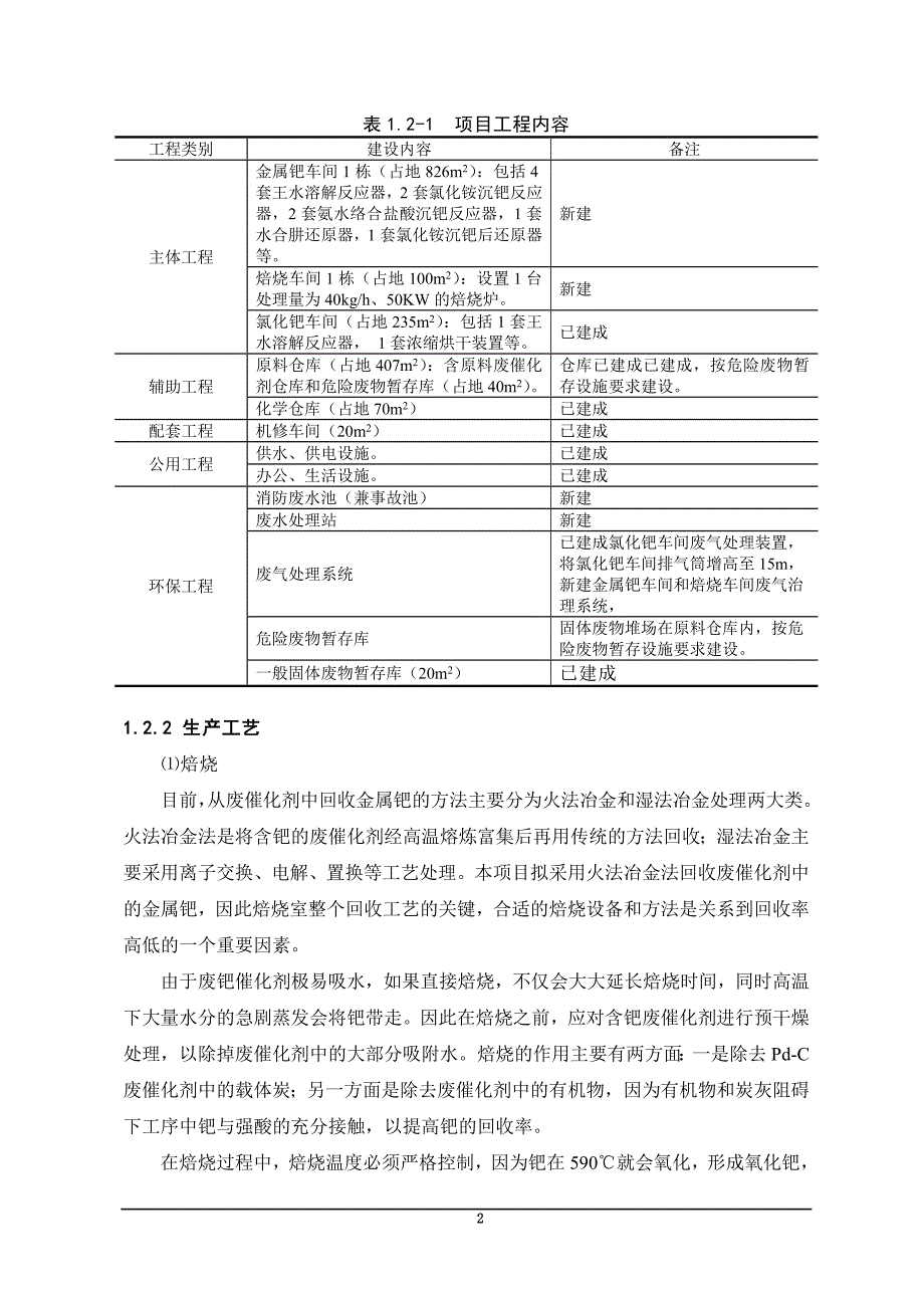 2595090087江西银泰乐科技有限公司年产1吨氯化钯10吨金属钯项目环境影响报告书简本.doc_第2页