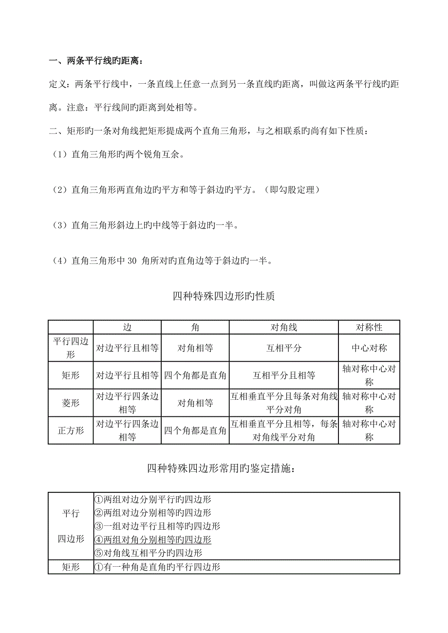 2022平行四边形及特殊平行四边形性质判定定理归纳汇总.doc_第2页