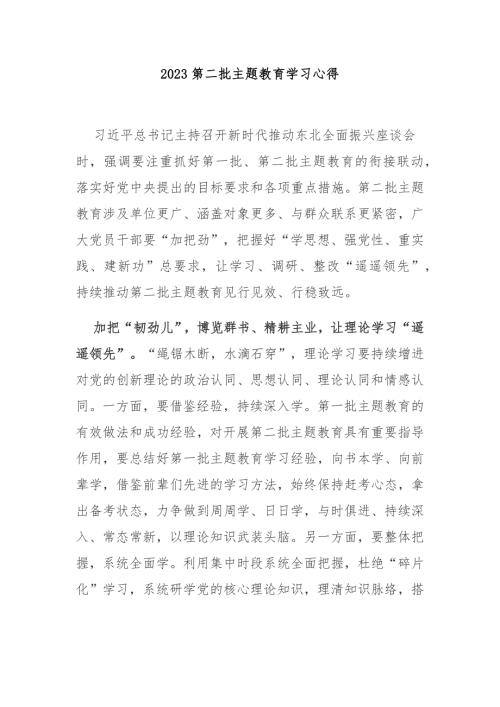 2023第二批主题教育学习心得3篇.docx