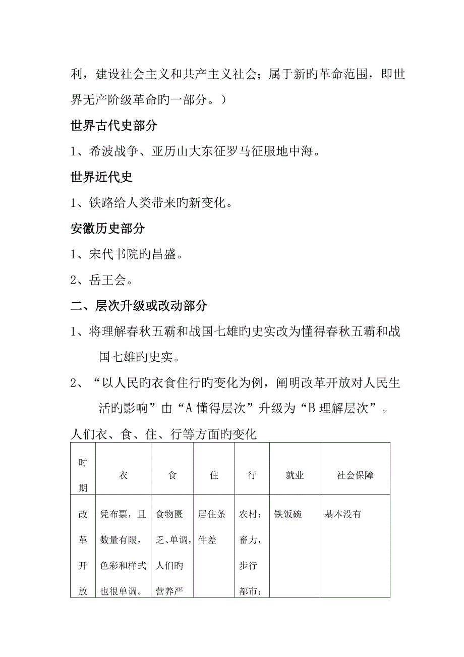 2023年安徽中考历史新考纲增删知识点归纳.doc_第3页