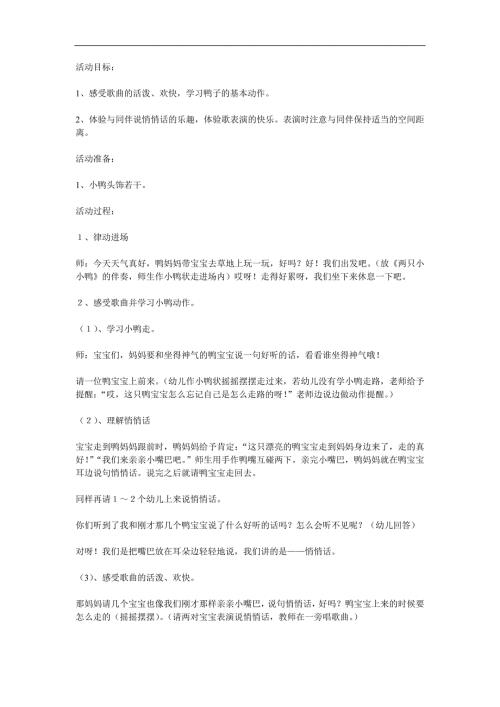 幼儿园艺术领域《两只小小鸭》PPT课件教案音乐参考教案.docx