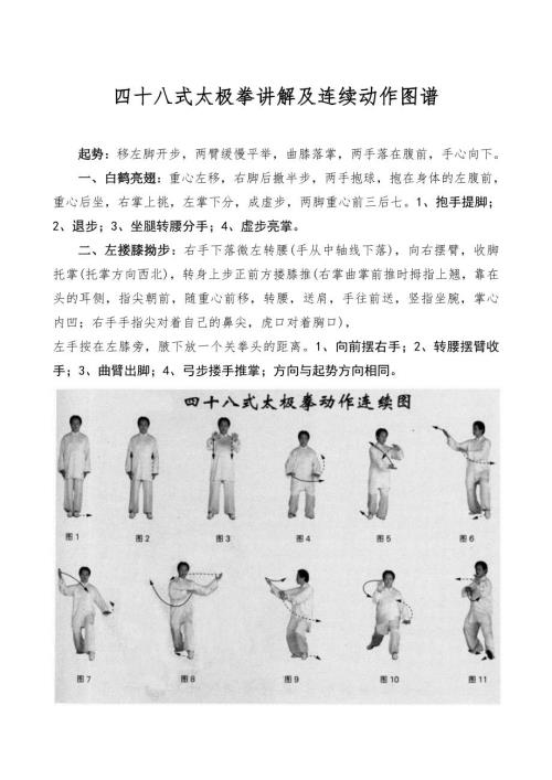 48式太极拳讲解及连续动作图谱.doc