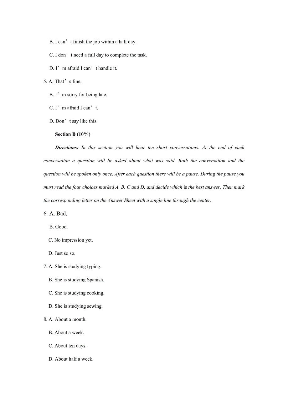 2022江苏省年度成人学士学位英语考试试卷与答案.doc_第3页