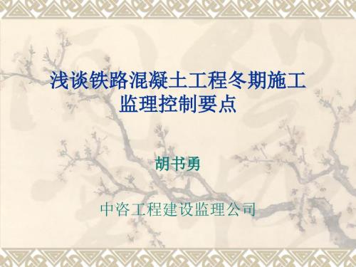 30浅谈铁路混凝土工程冬期施工监理控制要点论文胡书勇.ppt
