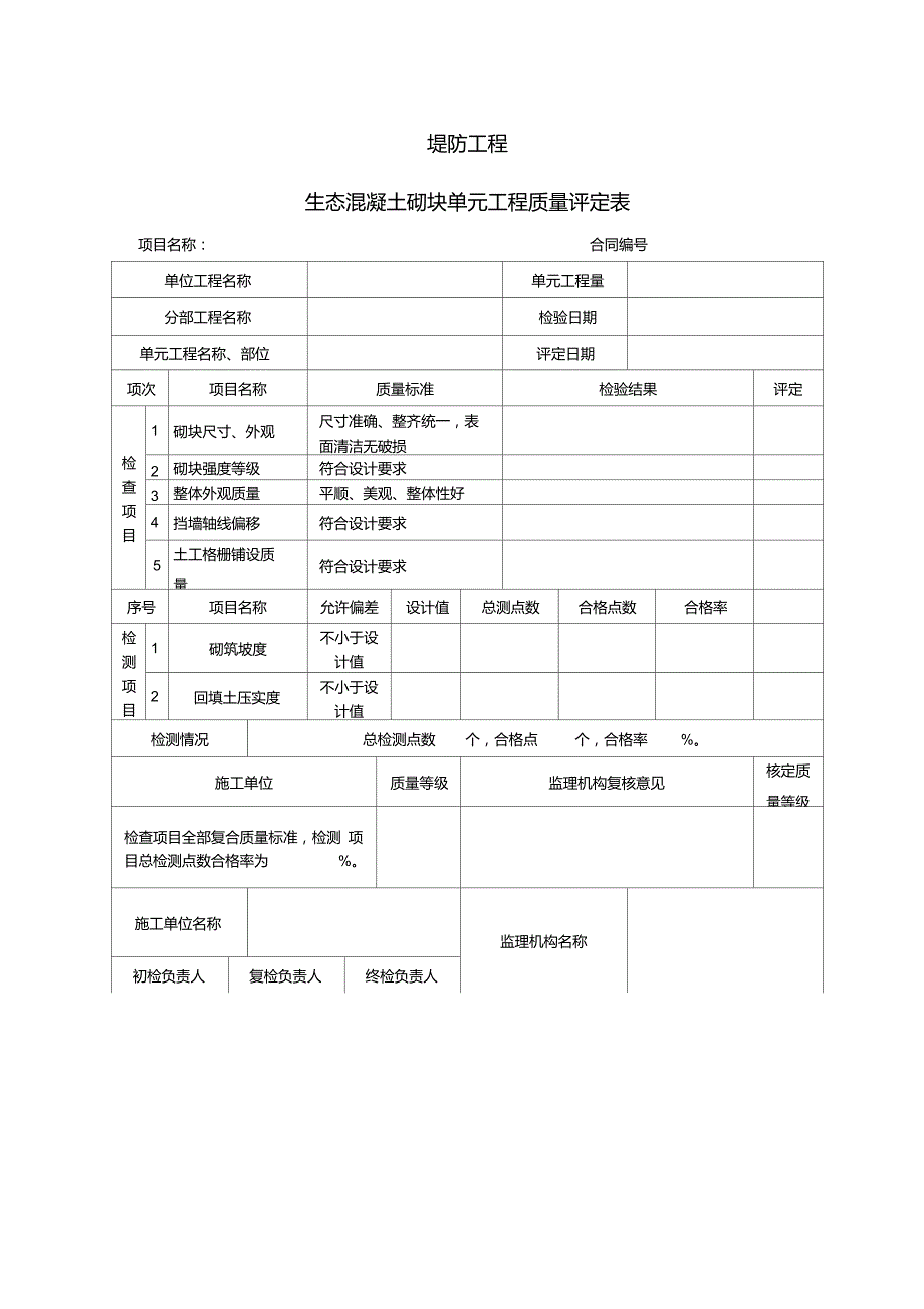 4生态砼砌块质量评定表.doc_第1页