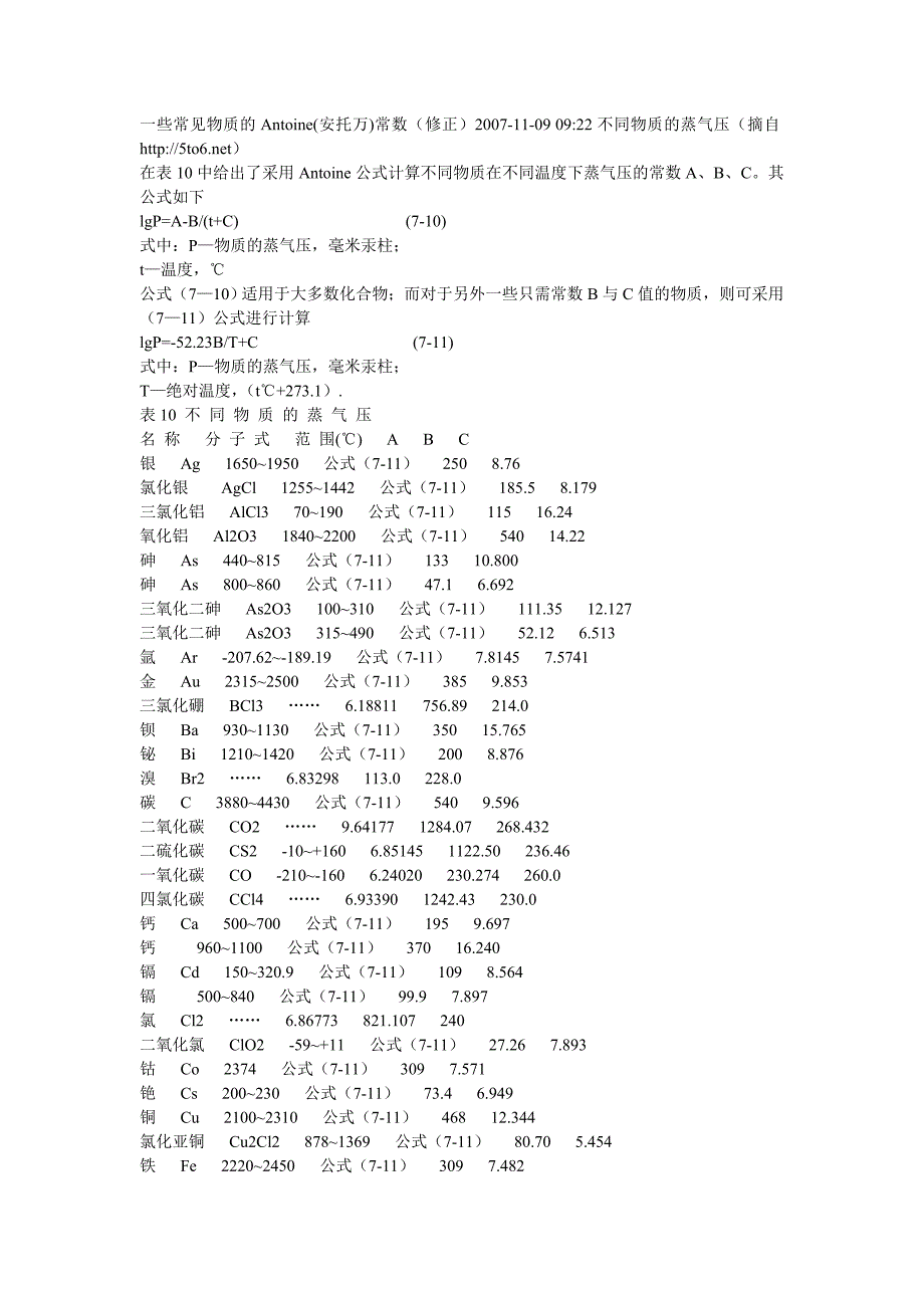 一些常见物质的安托因常数.doc_第1页