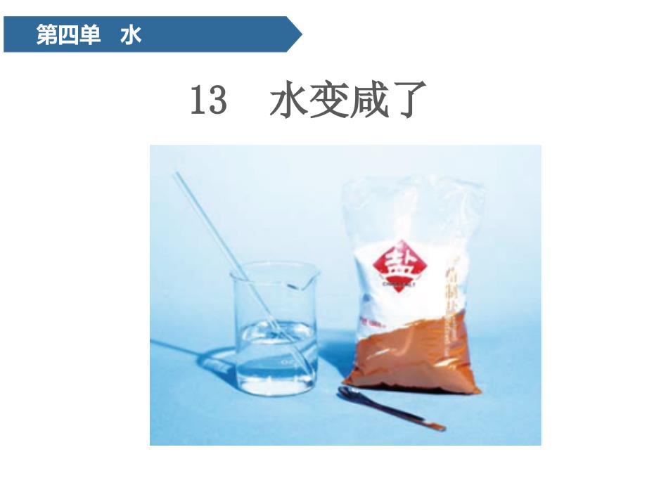 一年级上册科学课件第四单元13水变咸了青岛版.pptx_第1页