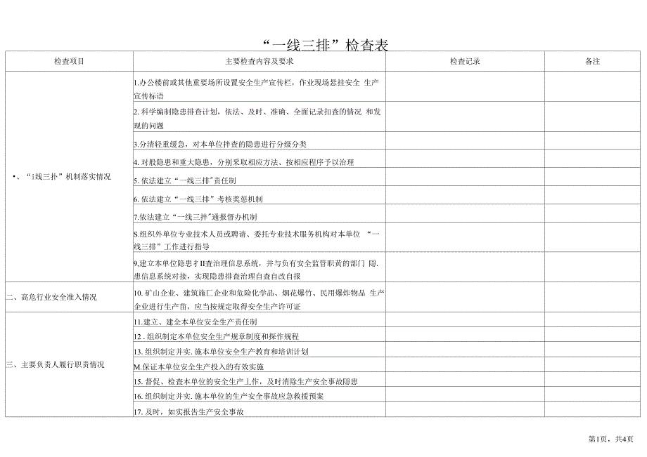 一线三排检查表.docx_第1页