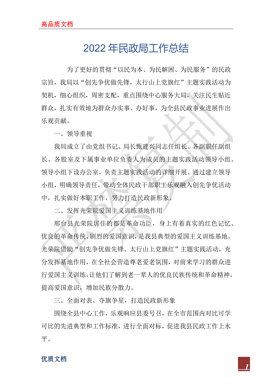 2022年民政局工作总结.docx_第1页