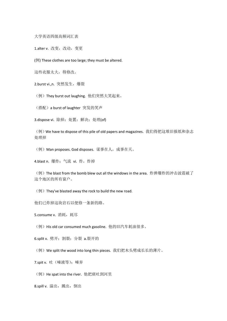 2023年大学英语四级高频词汇表.doc_第1页