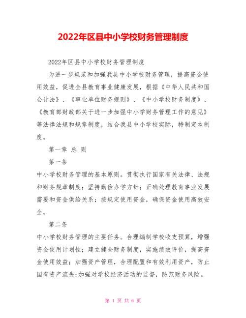 2022年区县中小学校财务管理制度.doc