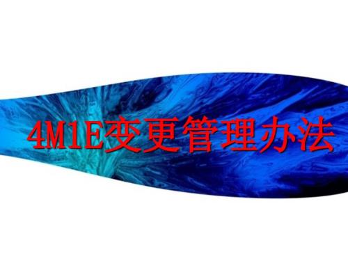 4M1E变更管理办法培训PPT.ppt