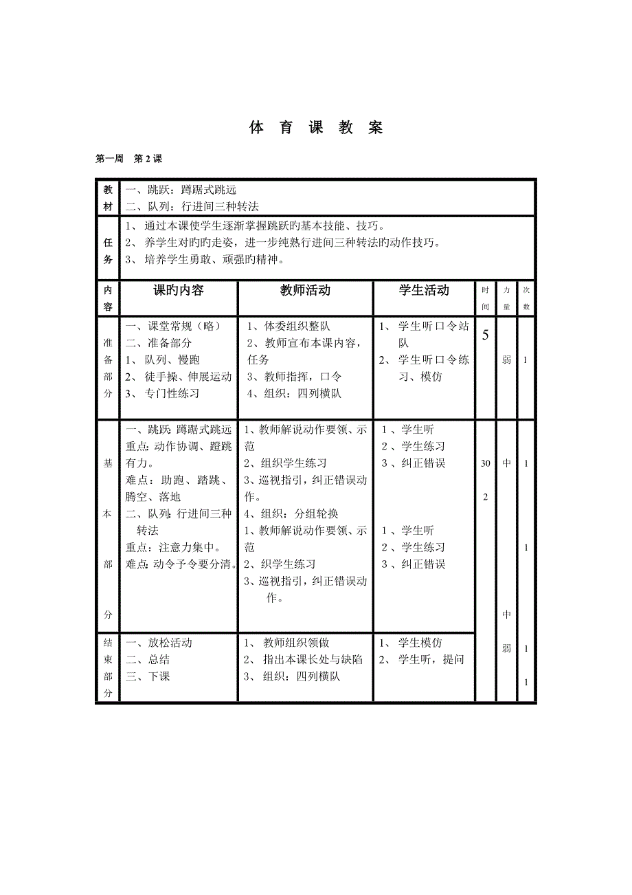 2022小学五六年级体育全套教案.doc_第2页