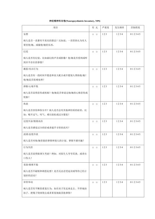 NPI神经精神科问卷.doc