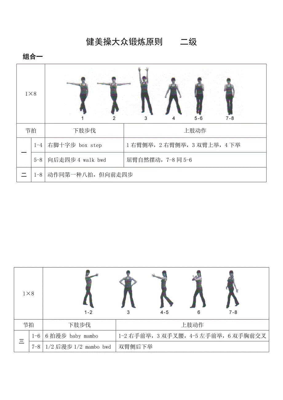 2022全国健美操大众锻炼标准第三套大众二级动作图解.doc_第1页