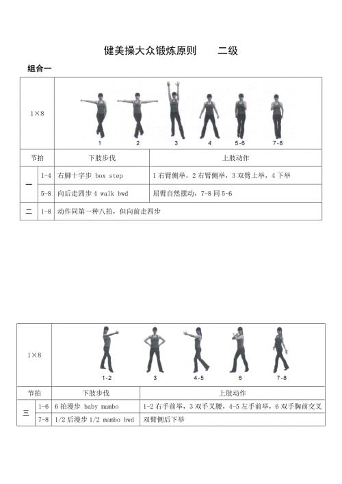 2022全国健美操大众锻炼标准第三套大众二级动作图解.doc