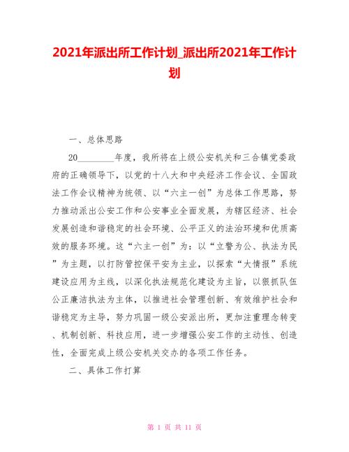 2021年派出所工作计划派出所2021年工作计划.doc