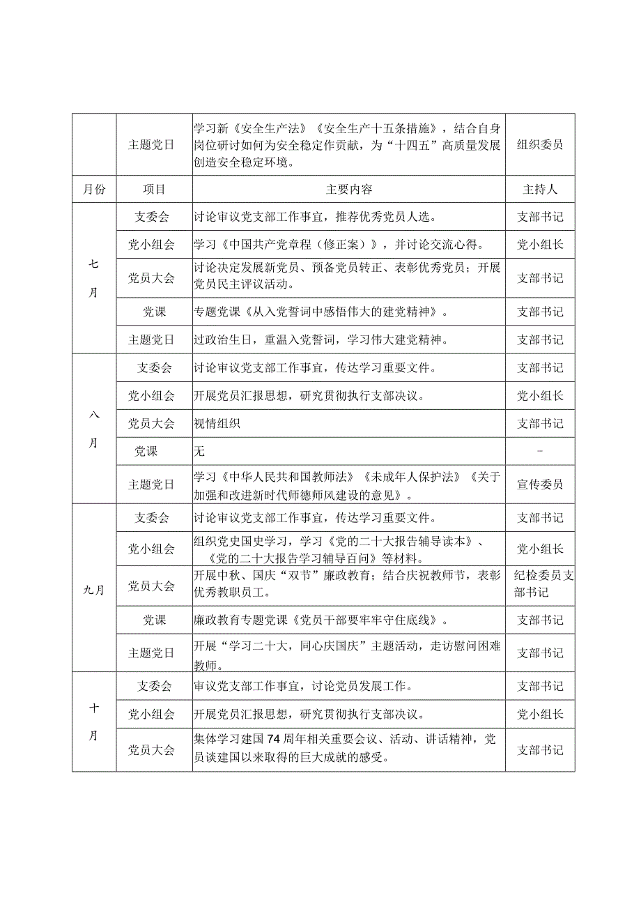 2023年教育系统基层党支部三会一课计划表.docx_第3页