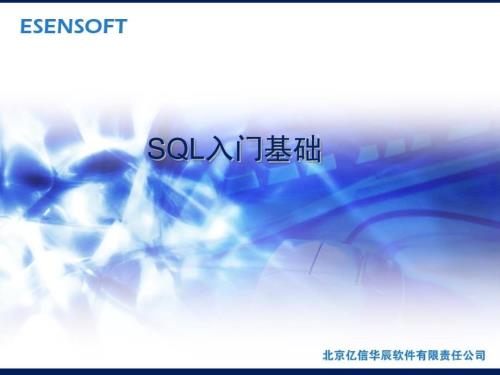 SQL入门基础PPT课件.ppt