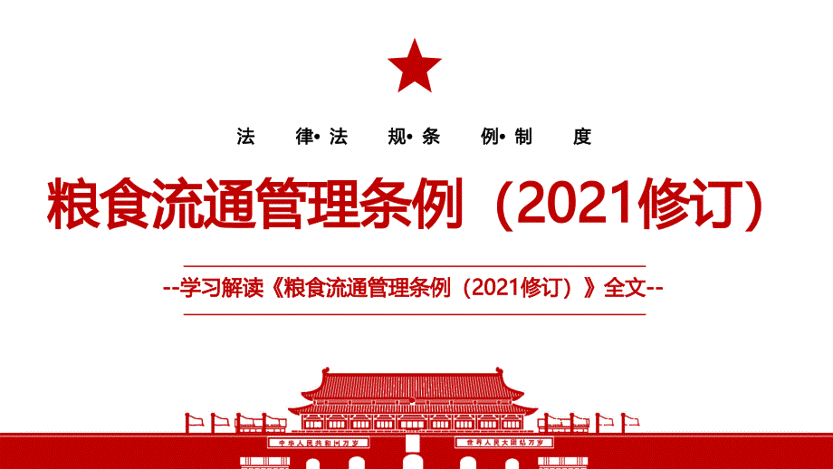 2021粮食流通管理条例2021修订全文学习PPT课件带内容.pptx_第1页