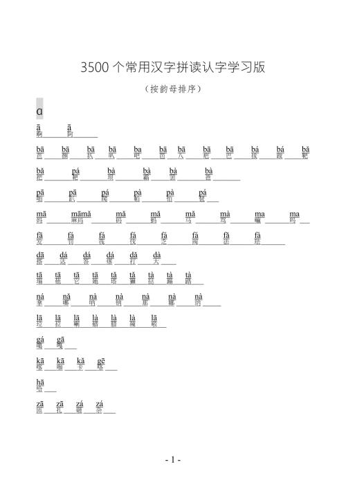 3500个常用汉字韵母排序法.doc