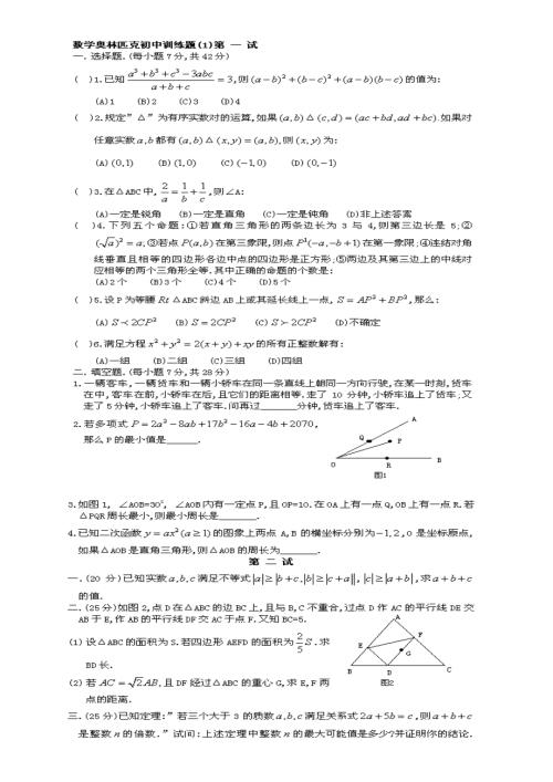 2022初中数学奥林匹克竞赛题带详解.doc