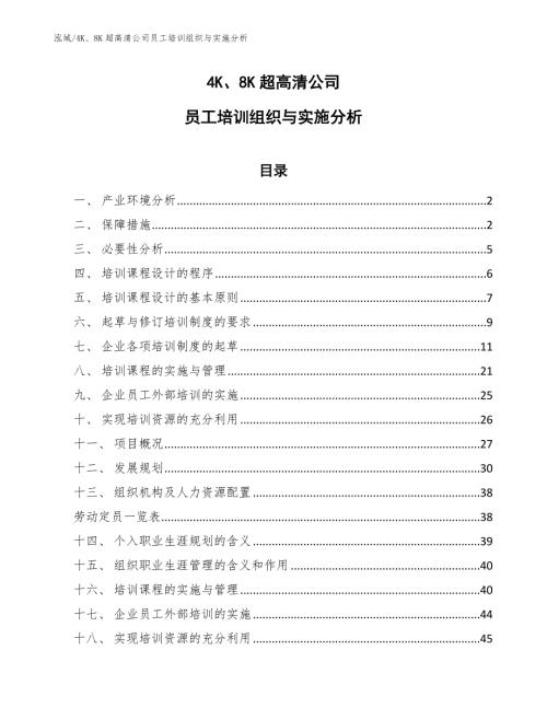 4K8K超高清公司员工培训组织与实施分析范文.docx