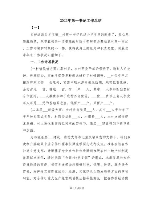 2022年第一书记工作总结.doc