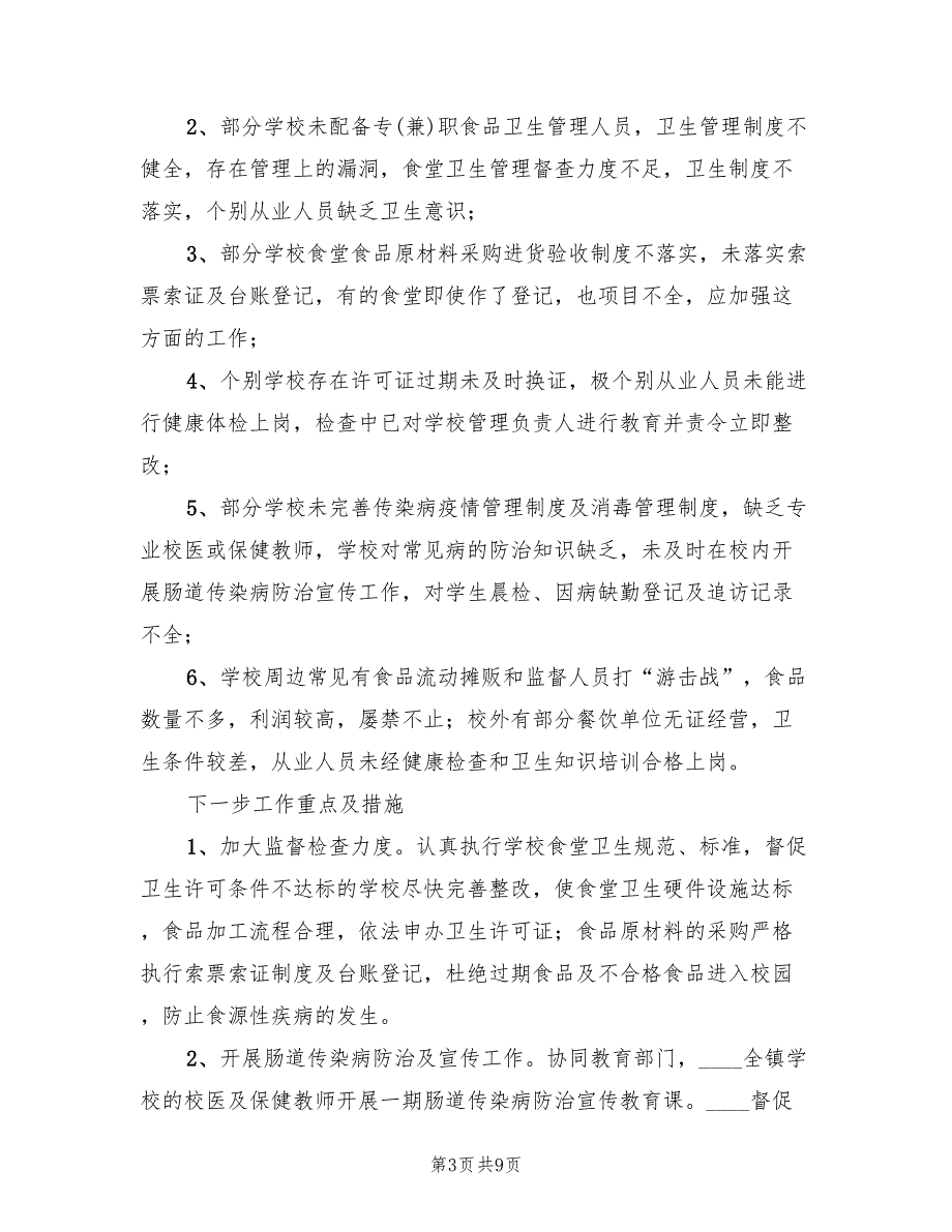 2022年学校卫生监督检查工作总结4篇.doc_第3页