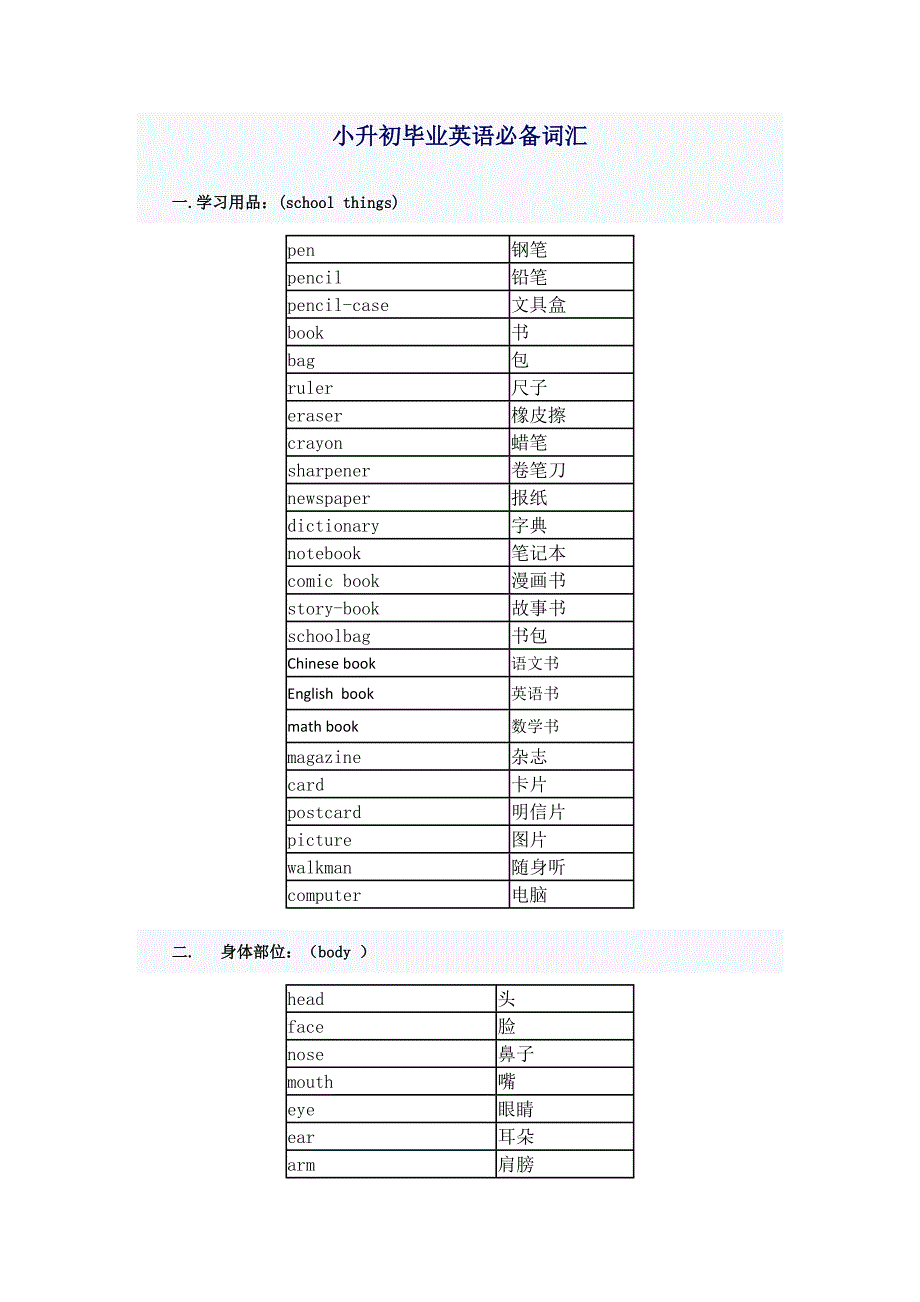 2022小升初必备词汇.doc_第1页