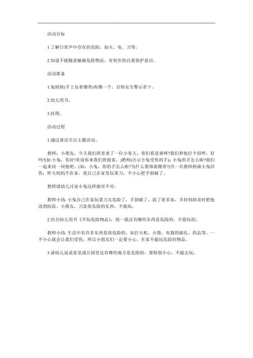 幼儿园《不玩危险物品》PPT课件教案参考教案.docx
