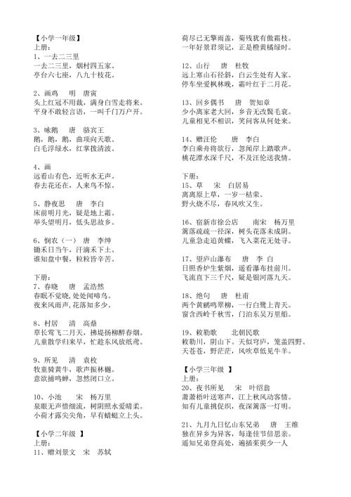 一至五年级古诗.doc