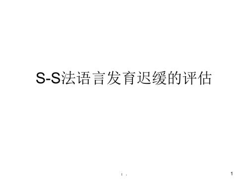 SS法语言发育迟缓ppt课件.ppt