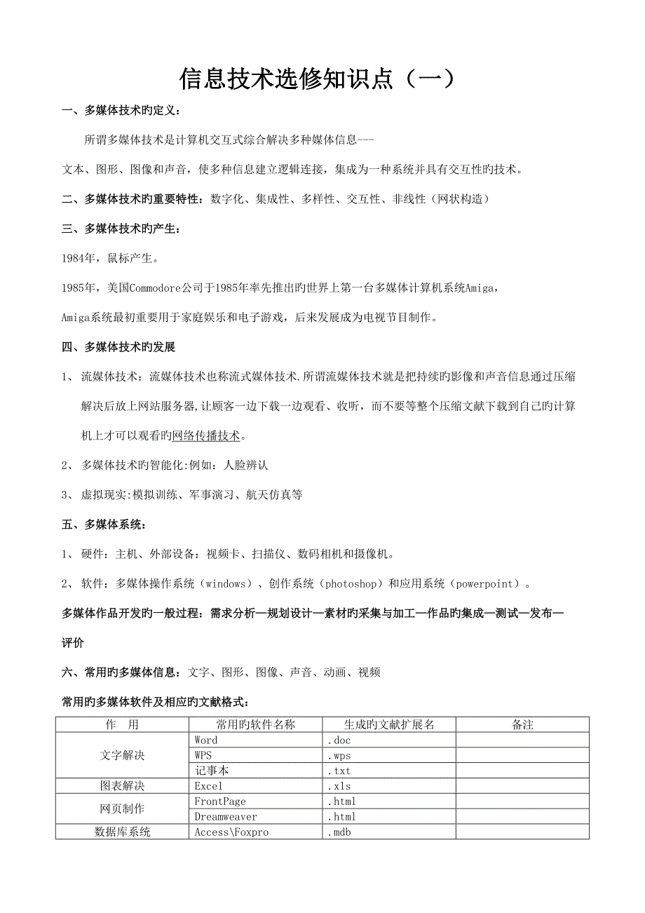 2022信息技术选修知识点.doc_第1页