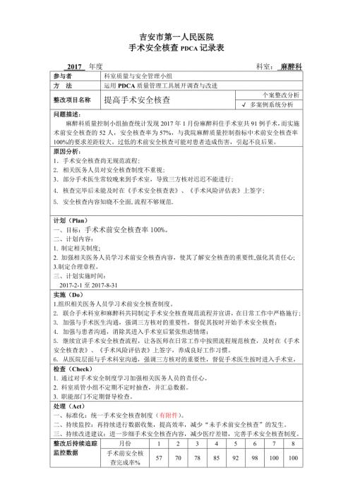 PDCA之手术安全核查.doc