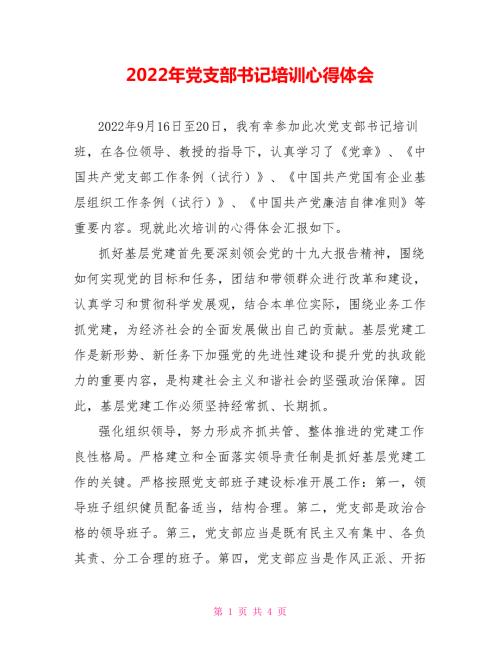 2022年党支部书记培训心得体会.doc