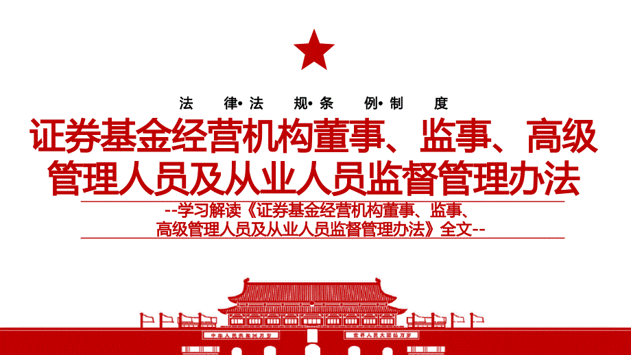 2022证券基金经营机构董事监事高级管理人员及从业人员监督管理办法全文学习材料PPT课件带内容.ppt_第1页