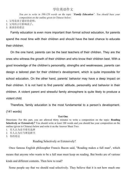 2023年学位英语作文范文.doc