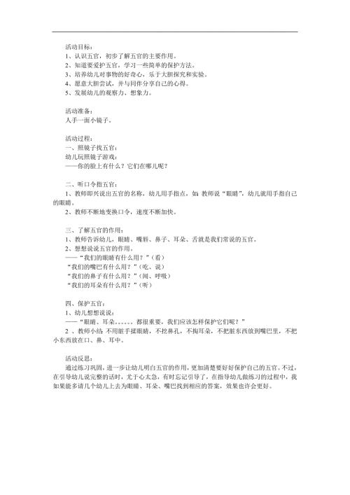 小班《五官很重要》PPT课件教案参考教案.docx